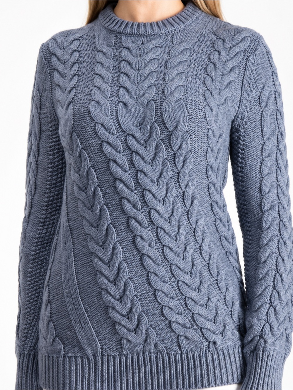 Theory Twisting Cable Chunky Knit Wool Blend Sweater